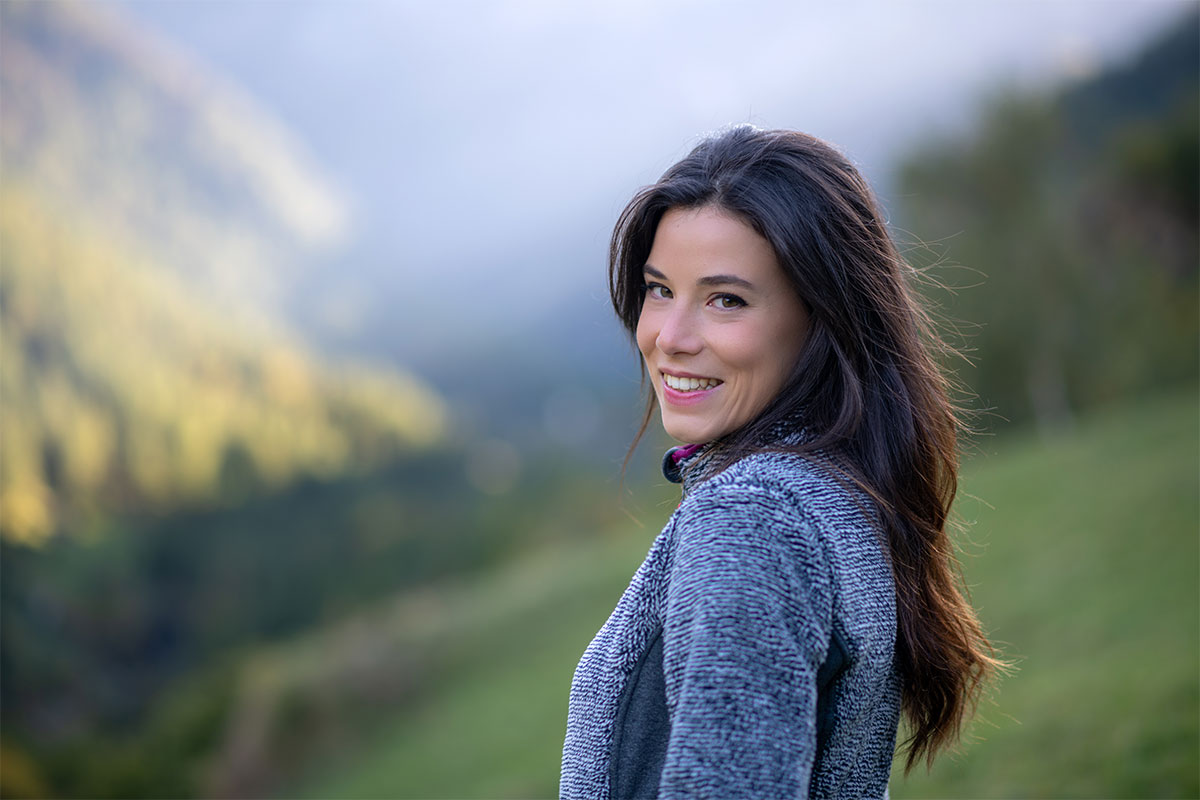 woman after microneedling in Medford